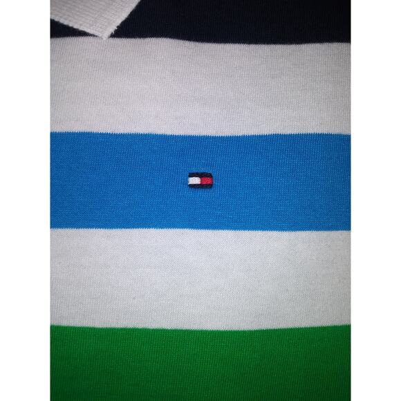 NWT Tommy Hilfiger Boy's Short Sleeve Shirt Stripe Multi Color L - Picture 6 of 11